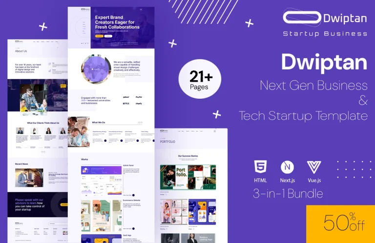 Dwiptan – Next Gen Business & Tech Startup Template